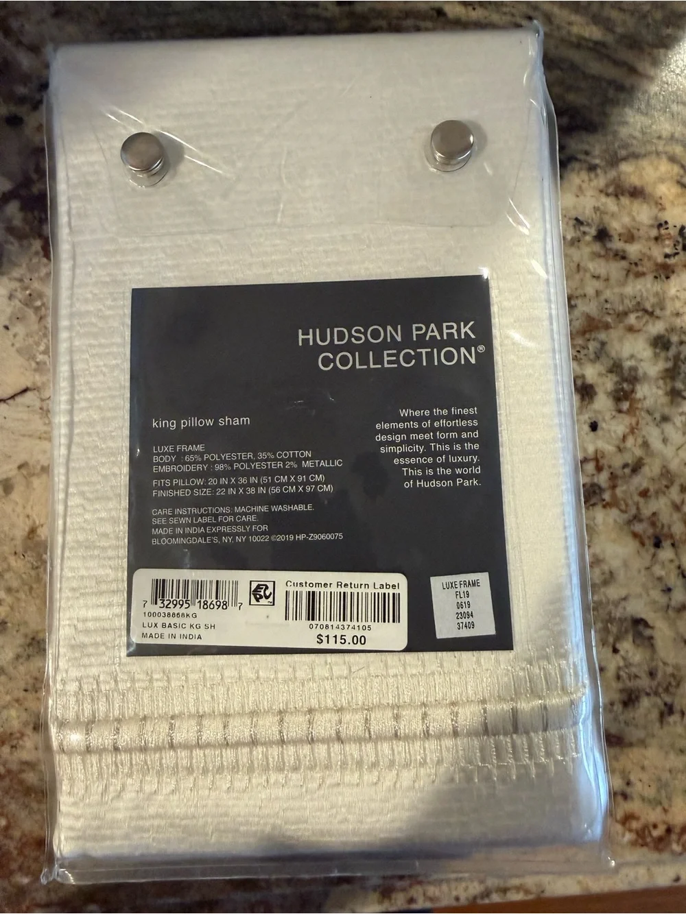 Hudson Jeans Cream Hudson Park Collection Duvet Cover Set